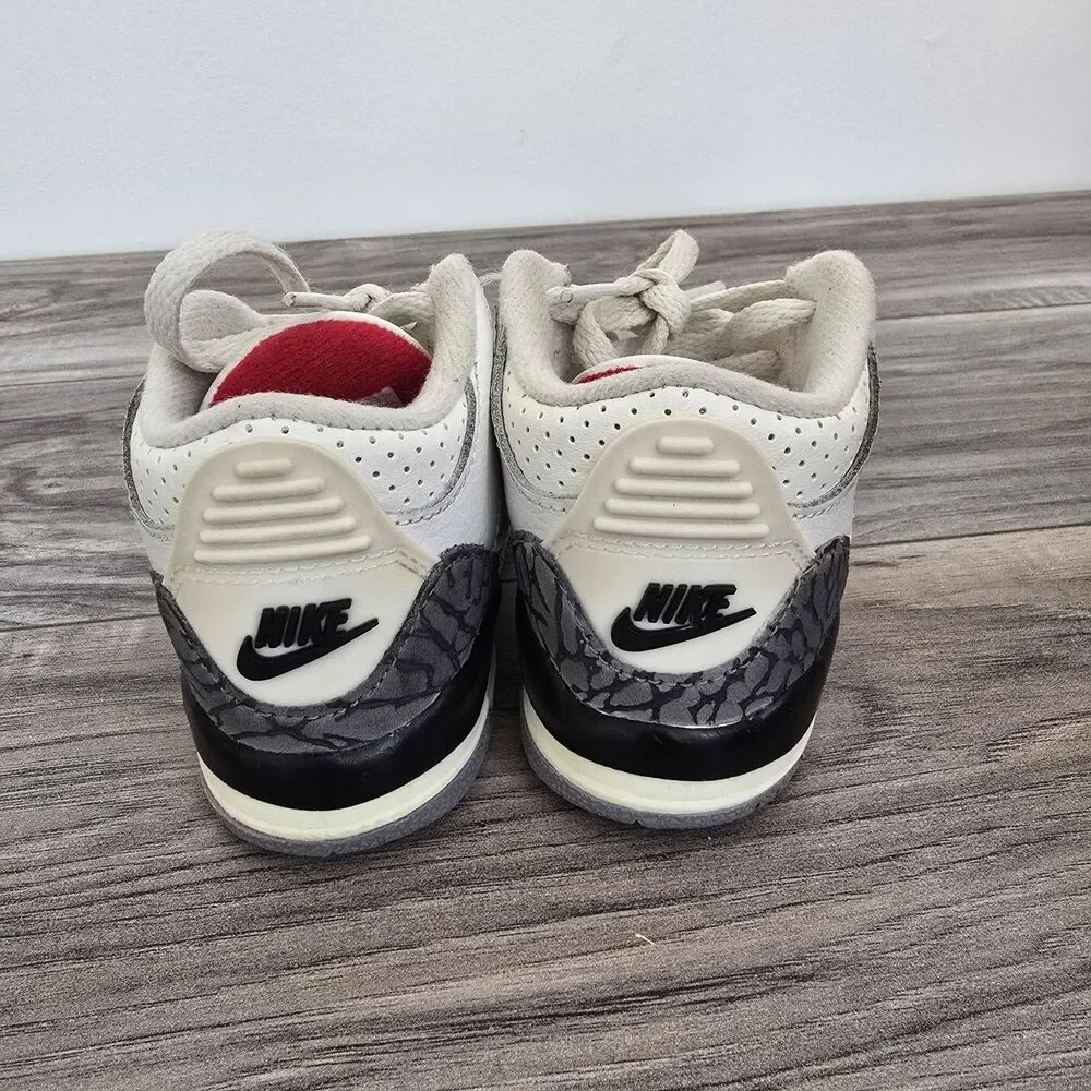 Nike Air Jordan 3 Retro Cement Grey Sneakers Toddlers Size 6C